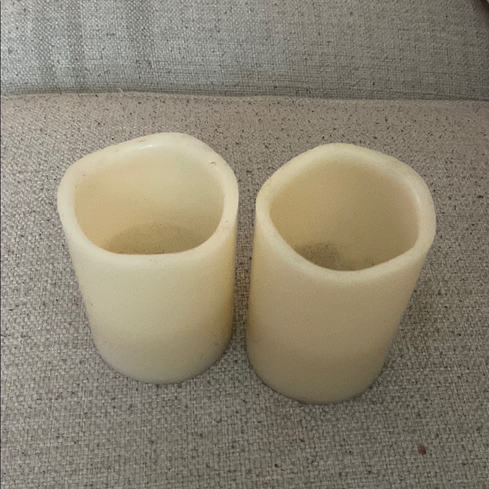 Set of Two Cream Candle Holders